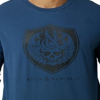 Rock & Republika muške posade s dugim rukavima lubanje majice