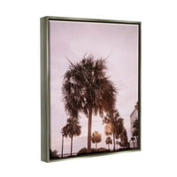 Stupell Industries Tropska palma ljetni odmor Fotografije Fotografije sjajne sive plutajuće uokvirene platnene zidne umjetnosti tiska,