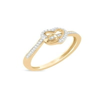 Imperial 1 10ct TDW Dijamantni srce i prsten sa strelicama u 10k žutom zlatu