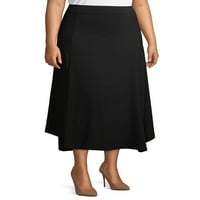 Terra & Sky Women's Plus Size Solid Povuci na midi suknji