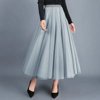 Kreativna Nova duga suknja srednje duljine ženska plisirana suknja A kroja visokog struka kontrastne boje suknja za tortu vilinska