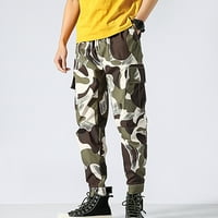 Muške Casual hlače s printom, sportske hlače s vezicama s džepovima