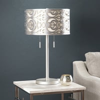 Southern Enterprises Vedrey stolna svjetiljka suvremenog stila u srebrnom i bijelom završetku