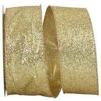Papirna svjetlucava božićna zlatna Najlonska vrpca, 10-inčna 2,5 inča, 1 pakiranje
