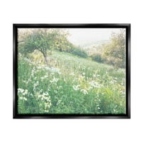 Proljetna livada travnjaka polja krajolik fotografija Jet Black Framed Art Print Wall Art