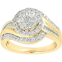 Carat T.W. Dijamant 10kt žuto zlato zagrljaj modni prsten