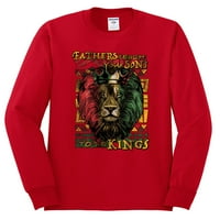 Oci iz Amerike uče svoje sinove da postanu kraljevi Crna Muška košulja dugih rukava, crvena, crvena, crvena