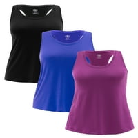 Athletic Works Women Core Active Racerback Tank Top, 3-Pack