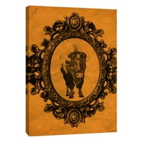 Slike, uokvireni bizon u mandarini, 16x20, ukrasna zidna umjetnost platna