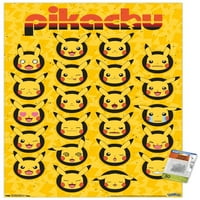 Zidni poster Pokemon Pikachu lica s gumbima, 22.375 34
