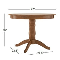 Blagovaonski stol od 42 s okruglim drvenim postoljem, hrast