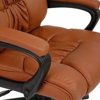 Flash namještaj & amp. Okretna uredska stolica od smeđe kože s podstavljenim naslonima za ruke, certificirana u MBN-u