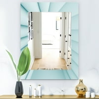 Dizajnersko moderno ogledalo svijetloplavi valovi 1 - zidno ogledalo