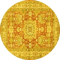 Tvrtka alt strojno pere tradicionalne unutarnje prostirke s okruglim medaljonom u žutoj boji, promjera 8 inča