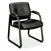 Basy VL serija gostujuća kožna stolica, crna koža