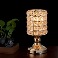 Oumilen zlatna kristalna stolna svjetiljka, mala ukrasna noćna svjetiljka s nijansom kristalne svjetiljke