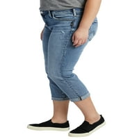 Silver Jeans Co. Ženske plus veličine Britt nisko uspon Capri CAPRI Veličine 12-24
