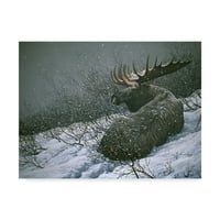 Prepoznatljiva likovna umjetnost Moose in the kist na platnu Rona Parkera