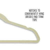 Baršunasta vješalica za odijelo s uskim profilom 20 komada Bijela