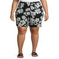 Terra & Sky Women's Plus Size Tiskane milenijske kratke kratke hlače