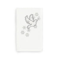 Bijeli turski pamučni ručnik za ruke s vezom Božićni golub;