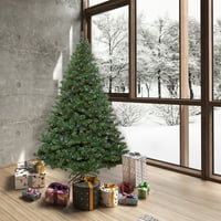 Umjetno božićno drvce od 6,5 ' inča, širokokutni pojedinačni oblik, Topla bijela LED svjetla