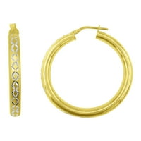 Brilliance fini nakit Ženski 14K zlatni zlasci sterling srebrni dijamantni izrezani satenski završni sloj naušnice