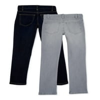 Wonder Nation Boys Slim Straight Jeans, 2-Pack, veličina 4- & Husky