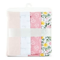 Roditeljski izbor pamučnog flanela koji primaju pokrivače, cvjetne, ružičaste, za djevojčice 0- mjesece