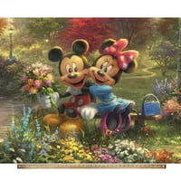 Disney Dreams by Thomas Kinkade 44 Yard Cotton Mickey & Minnie Central Park Precut šivanje i zanatska tkanina, Multi-boja