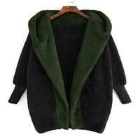 + Ženski elegantni kaput od flanela s reverzibilnim rukavima Dolman kaftan kimono kardigan s kapuljačom
