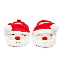 Božićne cipele za novorođenče, papuče Djeda Mraza, čizme, neklizajuće čarape, čizme, zimske tople cipele od flisa za prvu šetnju