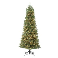 Umjetno božićno drvce od 7 stopa, prethodno osvijetljeno tankom Madison jelom, sa žaruljama sa žarnom niti