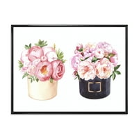 DesignArt 'Peonies and Rose With Flower Box' Farmhouse uokvireni platno zidni umjetnički tisak