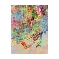Zaštitni znak likovne umjetnosti 'Toronto Street Map boja' Platna umjetnost Michaela Tompsetta