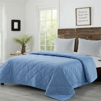 Moderna spavaća soba Allure plavi poliester reverzibilni krevet pokrivač kralj