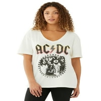 Scoop Women's AC DC V-izrez dečka grafička majica