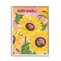 Stupell Industries Hello Sunshine Sentiment Blushing Yellow Sunflowers Male tratinčice, 20, dizajn Deborah Curiel